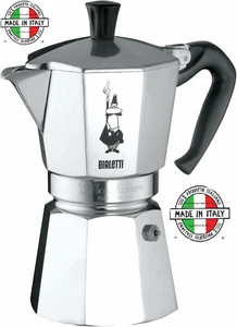 Bialetti Moka Express Iconic Stovetop Espresso Maker 9 Cups 14OZ Aluminum Silver - Picture 1 of 8