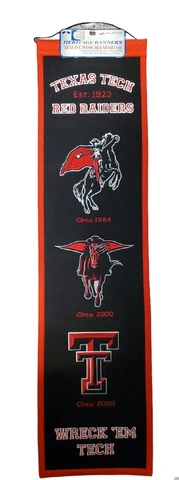 Texas Tech Red Raiders 8" x 32" Premium Heritage Banner License NCAA Home Decor Cover
