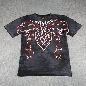 Affliction Shirt Mens XXL Black Red Signature Series George St Pierre MMA Y2K - Picture 1 of 11