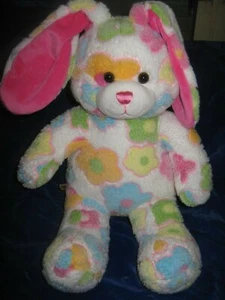 REDUZIERT! Hase Kaninchen von Build A Bear 18 Zoll mit Pastell Blumendruck - Bild 1 von 3