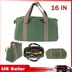 Canvas Portable Zipper Bag Small Hand Tool Pouch Tote Bag Organizer Storage 16" - Picture 1 of 15
