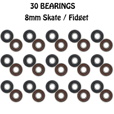 30 Bearing 608RS Shielded 8x22x7 Miniature Ball Bearings for Fidget Spinner BRN Foto 1 de 2