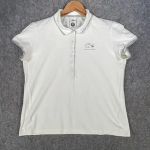 Lacoste Polo Shirt Womens 42 White Whiteout Big Croc Roland Garros Tennis Top - Picture 1 of 13