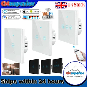 Tuya WiFi Smart Switch Home Touch Light Wall Panel Alexa Google UK Warehouse NEW - Picture 1 of 24