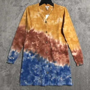 Logo Lori Goldstein Long Cardigan Pullover Rael Ynn Batik Baumwolle Gr.XS Neu mit Etikett - Bild 1 von 10