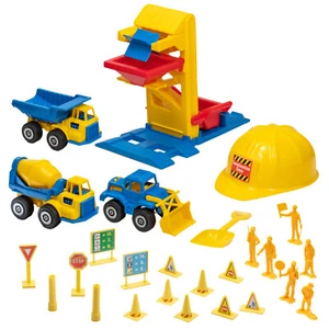 TimMee Sandbox Construction Playset Tim Mee Toy Dump Loader Cement Truck Figures - Picture 1 of 9