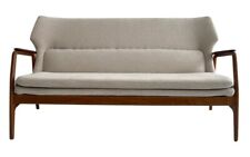 60s 1960s Retro arnold madsen & henri schubell oak & teak 3 seat sofa danish