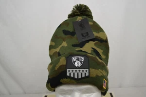 NEW Ultra Game Brooklyn Nets Camo/Flag Fleece Lined Pom Beanie - Bild 1 von 6