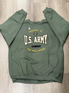 U.S. ARMY “1775 This We’ll Defend” Licensed Pullover Green Sweatshirt - Sz 2XL - Picture 1 of 3