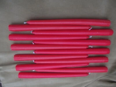 Red with Glitter Taper Candles 10 Inch. Scented. Set of 12 - Image 1 of 4