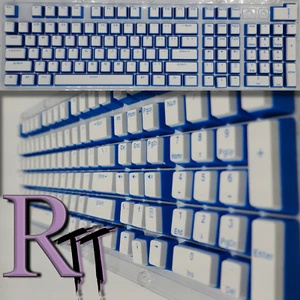 104Pcs Blue Pudding Full Size PBT Double Shot Keycaps LED Mechanical Keyboard - Picture 1 of 3