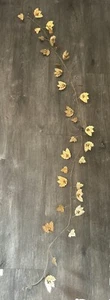 Gilded Botanical Garland Gold 72” Leaves Berries Hanging 6 Feet Long Bendable - Picture 1 of 8