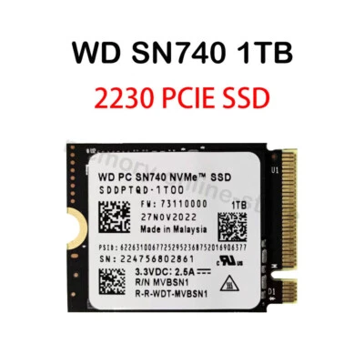 WD SN740 1TB M.2 2230 SSD NVMe PCIe4x4 For Steam Deck ASUS ROG Dell Laptop - Image 1 of 4