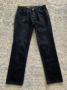 New Men’s Balck Brown 1826 Slim Fit Dark Wash Jeans Sz W30 L30 - Picture 1 of 9