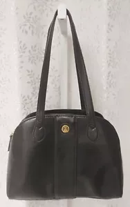 LIZ CLAIBORNE Women's Satchel Handbag / Purse Faux Black Leather 3 Compartments - Picture 1 of 15