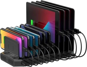 Unitek USB Charging Station, 10 USB Fast Ports Charge Docking Station - Picture 1 of 8