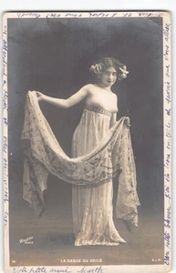 Famous Photographer Walery Paris~Dance w Veil~UDB RPPC~Woman Postcard FRANCE -P5 - Picture 1 of 6