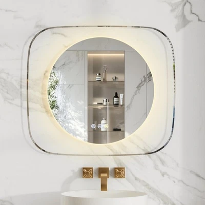 Badspiegel LED 80x70cm mit Beleuchtung Badezimmerspiegel Spiegel Wandspiegel - Bild 1 von 4