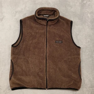 Black Diamond Vest Mens Large Brown Herringbone Fleece Full Zip Made USA Outdoor - Picture 1 of 9