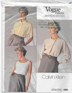 F4 VOGUE 1860: TOP & BLOUSE SIZE 14 ONLY  SEWING PATTERN - Picture 1 of 2