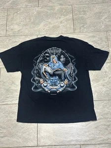 Vintage AZTLAN Low Rider Virgin Mary Graphic Tattoo Art Shirt XL Black Y2K 2002 - Bild 1 von 11