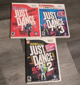 Nintendo Wii Just Dance Lot 1, 2 & 3 Kids Party Bundle 3 Games Tested  - Picture 1 of 3