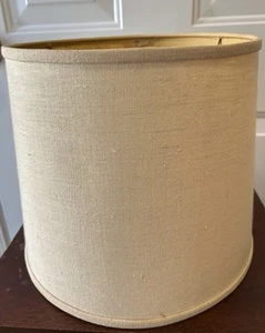 Vintage The Briarcliff MCM Drum Barrel Lamp Shade 11”Tall X 13”Diameter Beige - Picture 1 of 5