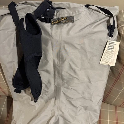 MEN'S  DRY-PLUS  KHAKI STOCKING FOOT FISHING WADERS SIZE Large New With Box - Image 1 of 4