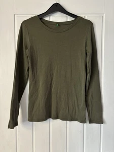 United Colours of Benetton Khaki Green CottonBasic long sleeve top, Medium - Picture 1 of 6