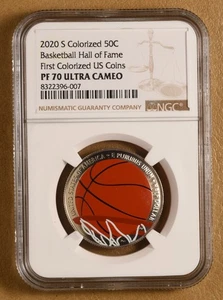 2020 S Basketball Hall of Fame Colorized Commemorative Half Dollar NGC PF 70 Ult - Picture 1 of 2