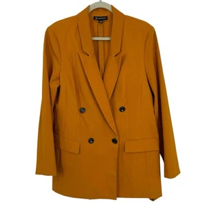 INC International Concepts Double Breasted Ponte Blazer Women Size XL Goldenrod - Picture 1 of 11