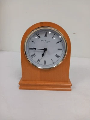 Wm.Widdop Wooden Mantel Clock Arched with Roman Numeral Hour Markers - Image 1 of 4