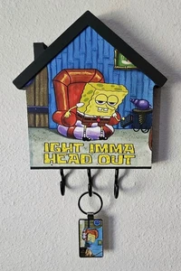 SpongeBob Schwammkopf Imma Kopf raus Schlüsselhalter Wandkunst & Schlüsselanhänger - Wohndeko - Bild 1 von 13