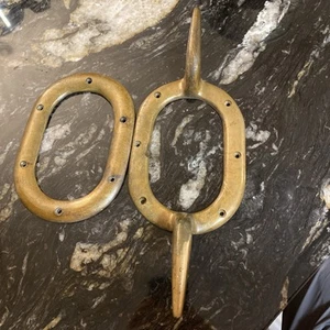BRASS Nautical Boat Cleat TIE DOWN Maritime Rope Hole 14” Antique Vintage - Picture 1 of 12