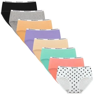 Pack of 8 Big Kids Cotton Briefs - Teens Girls Underwear Panties - Picture 1 of 6