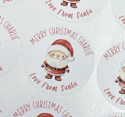 SWEETCHEEKS BOWTIQUE Personalised Christmas Stickers From Santa Father Christmas Present 40 Stickers