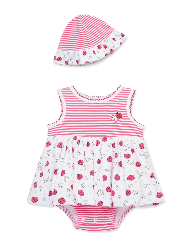 Ropa para Bebé Niñas Ladybugs Popover con Sombrero, Rojo Rojo/Blanco, 6 Meses Foto 1 de 4