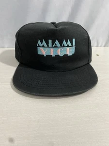 Vintage Miami Vice bestickte Snapback Mütze Trucker schwarz 80er TV USA hergestellt - Bild 1 von 11