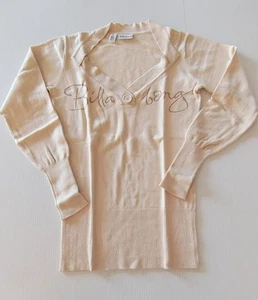 BILLABONG Vintage Y2K Women’s Rayon Cotton Knit JUMPER SZ 8 S Stretchy Cream VNk - Picture 1 of 8