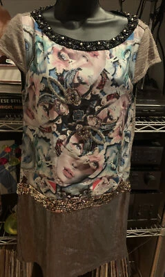 Vestido Custo Barcelona Faces of Art Lentejuelas Multicolor Talla 36 Foto 1 de 4