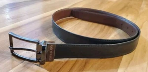 Oscar De La Renta Leather Belt Reversible M/L Black and Brown - Picture 1 of 7