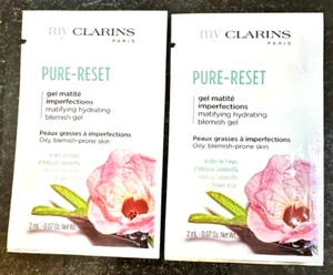 Three Clarins PURE-RESET Matifying Hydrating Blemish Gel. Sample 3 x 2 ml. - Imagen 1 de 6