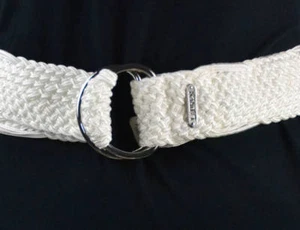 Ralph Lauren Womens White 2 Inch Crochet Silver D Ring Buckle Belt -NWT - Picture 1 of 1