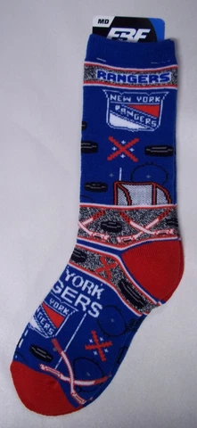 New York Rangers Socks Medium Size 5  to 10 Super Fan Cover