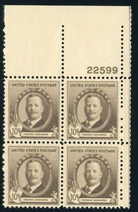 US Stamp #888 Fredrick Remington 10c - Plate Block of 4 - MNH - CV $15.00 - Picture 1 of 2