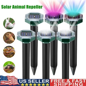 Mole Repellent Ultrasonic Solar Powered LED Animal Repellent for Outdoor Lawn US - Picture 1 of 58