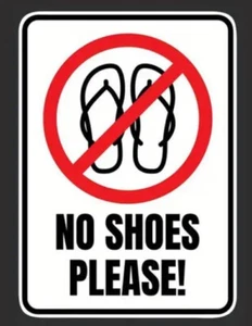 No Shoes Please - Aufkleber Sticker für Fenster / Büro / Geschäft - 5"x7" - Neu - Bild 1 von 7