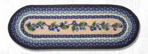 Table Runner 36 inch Blueberry Vine Braided Jute Country Blue Fruit Decor - Picture 1 of 1