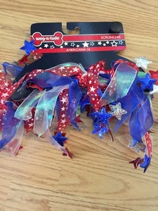 WAG-A-TUDE Patriotic Red-White-Blue RIBBON Star Necklace puppy/dog xs/small - Picture 1 of 2