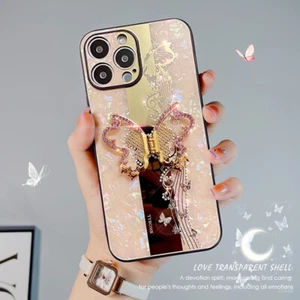 For iPhone 16 Pro Max 15 14 13 12 Glitter Bling Butterfly Shockproof Case Cover - Picture 1 of 14